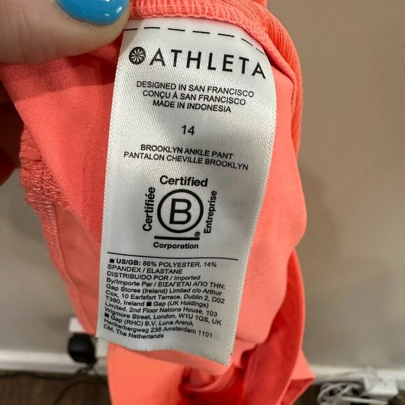 Athleta Brooklyn Mid Rise Ankle Pant Size 14 Sunset Glow Travel Commute - Picture 8 of 10